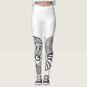 Leggings Motif de Doodle de serpent (Devant)