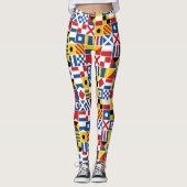 Leggings Motif de drapeaux de signal nautique (Devant)