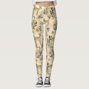 Leggings Motif de faon de la forêt fantaisiste