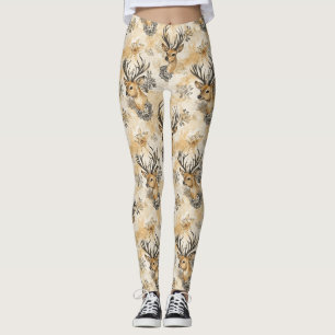 Leggings Motif de faon de la forêt rustique