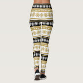 Leggings motif de fêtes de Noël noir or (Dos)