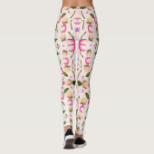 Leggings Motif de feuillage feuille jaune et vert (Dos)