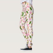 Leggings Motif de feuillage feuille jaune et vert (Gauche)