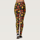 Leggings Motif de feuille d'automne sur marron (Dos)