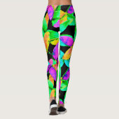 Leggings Motif de feuille de néonscape (Dos)