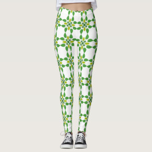 Leggings Motif de feuille, motif de feuilles, feuilles vert