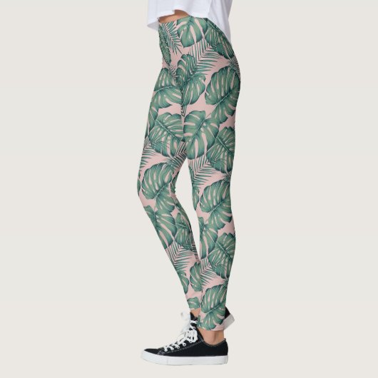 Leggings Motif de feuille tropicale (Gauche)