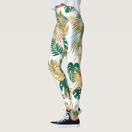 Leggings Motif de feuille tropicale  (Gauche)