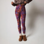 Leggings Motif de feuille tropicale moderne rouge foncé pou<br><div class="desc">En tant qu'amoureux de la nature et passionné de voyage,  ce design est venu de mes souvenirs de ces voyages. Le magnifique imprimé motif de feuilles tropicales présente des teintes de violet et de rouge.</div>