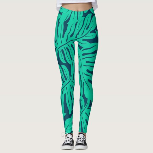 Leggings Motif de feuilles (Devant)