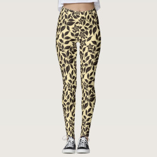 Leggings Motif de feuilles florales-23756
