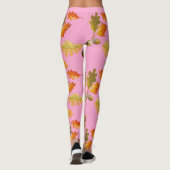 Leggings Motif de feuilles rose (Dos)