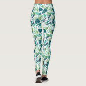 Leggings Motif de feuilles vertes tropicales (Dos)