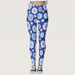 Leggings motif de fleur