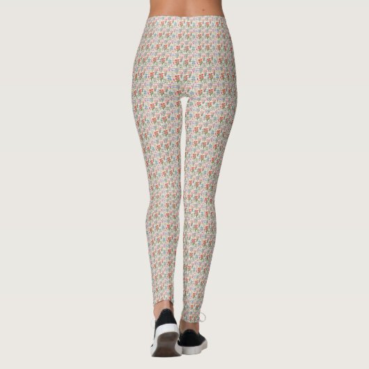 Leggings Motif de fleur d'aquarelle moderne (Dos)
