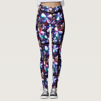 Leggings Motif de fleur de craquelures Multicolor 1