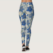 Leggings Motif de fleur de lys bleu (Dos)