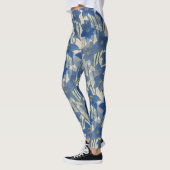 Leggings Motif de fleur de lys bleu (Gauche)