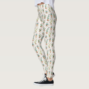 Leggings Motif de fleur d'étape de fleur de désert