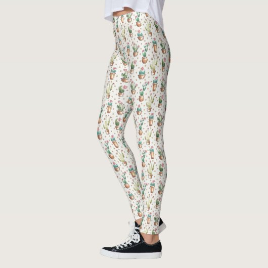 Leggings Motif de fleur d'étape | de fleur de désert (Gauche)