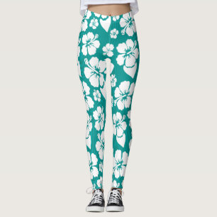 Leggings Motif de fleur hawaïen de ketmie