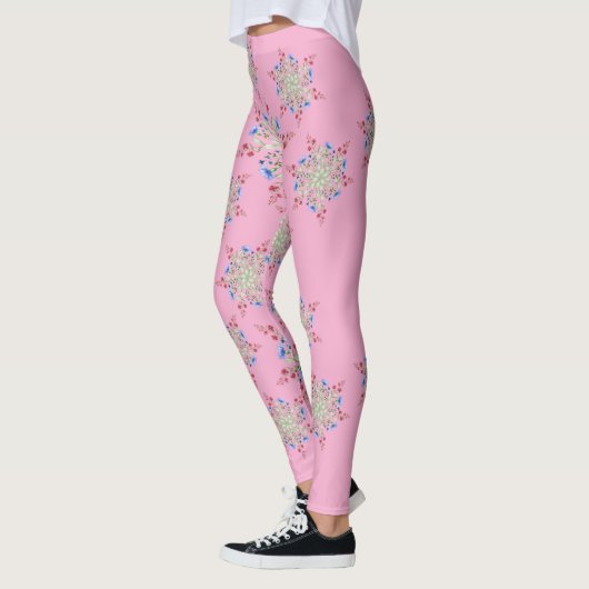 Leggings Motif de fleur unique conçu (Gauche)
