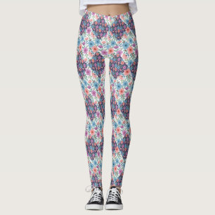 Leggings motif de fleurs