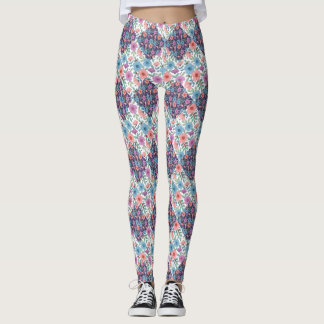 Leggings motif de fleurs
