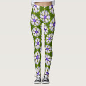 Leggings Motif de fleurs blanches (Devant)