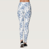 Leggings Motif de fleurs bleues (Dos)