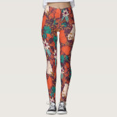 Leggings Motif de fleurs colorées (Devant)