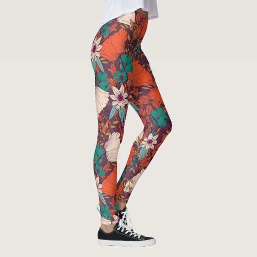 Leggings Motif de fleurs colorées (Droite)