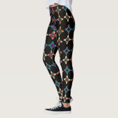 Leggings Motif de fleurs colorées (Gauche)