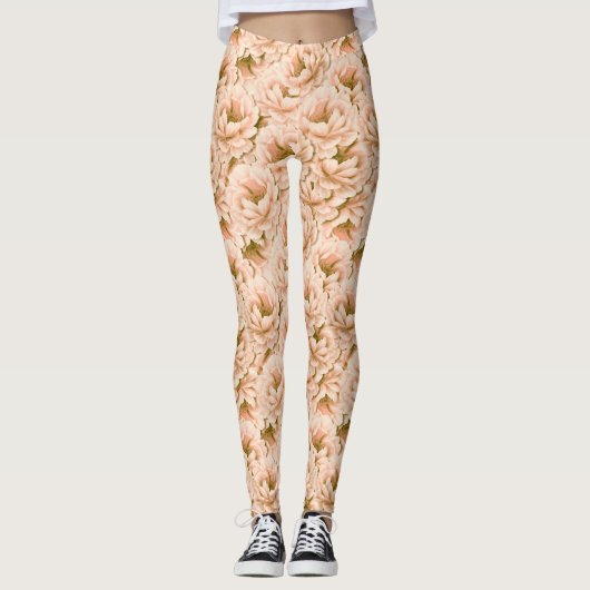 Leggings Motif de fleurs d'aquarelle moderne (Devant)