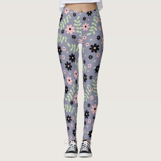 Leggings motif de fleurs de cerisier (Devant)