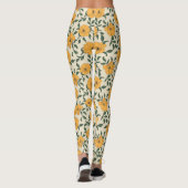 Leggings Motif de fleurs de crapaud orange (Dos)