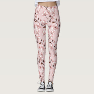 Leggings Motif de fleurs de fleurs de cerisier
