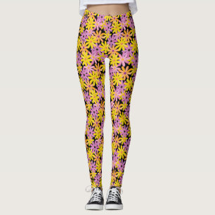 Leggings Motif de fleurs de Gerbera, arrière - plan