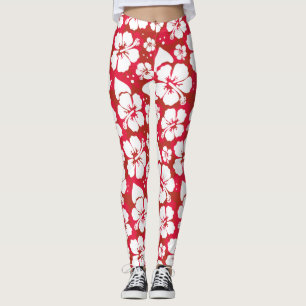 Leggings Motif de fleurs de ketmie