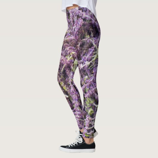 Leggings Motif de fleurs de lavande (Gauche)