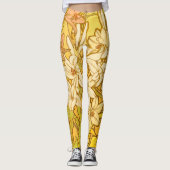 Leggings Motif de fleurs de lys d'Alphonse Mucha : Art nouv (Devant)