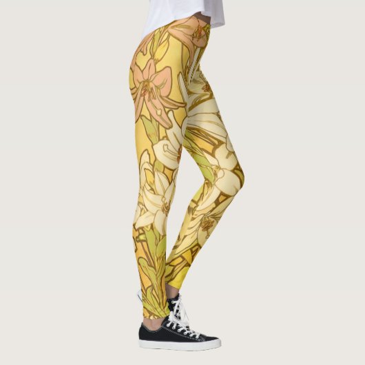 Leggings Motif de fleurs de lys d'Alphonse Mucha : Art nouv (Droite)