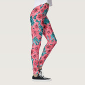Leggings Motif de fleurs de pétunia rouge (Droite)