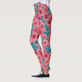 Leggings Motif de fleurs de pétunia rouge (Gauche)
