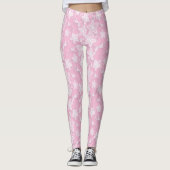 Leggings Motif de fleurs de rose assez en pastel (Devant)