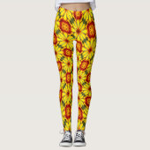 Leggings Motif de fleurs d'or (Devant)