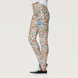 Leggings Motif de fleurs du jardin de corail
