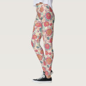 Leggings Motif de fleurs et de feuille de pivoine (Gauche)
