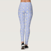 Leggings Motif de fleurs gris et bleu (Dos)