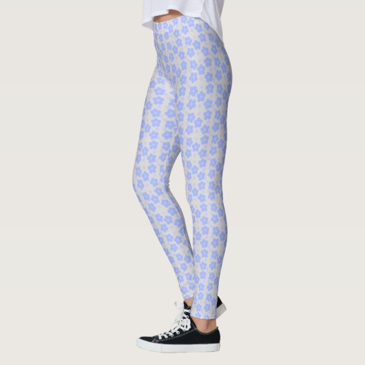 Leggings Motif de fleurs gris et bleu (Gauche)